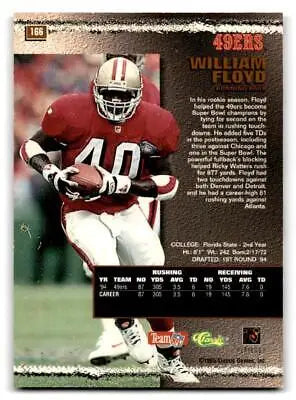 1995 Pro Line #166 William Floyd Football Trading Card for collectors and fans