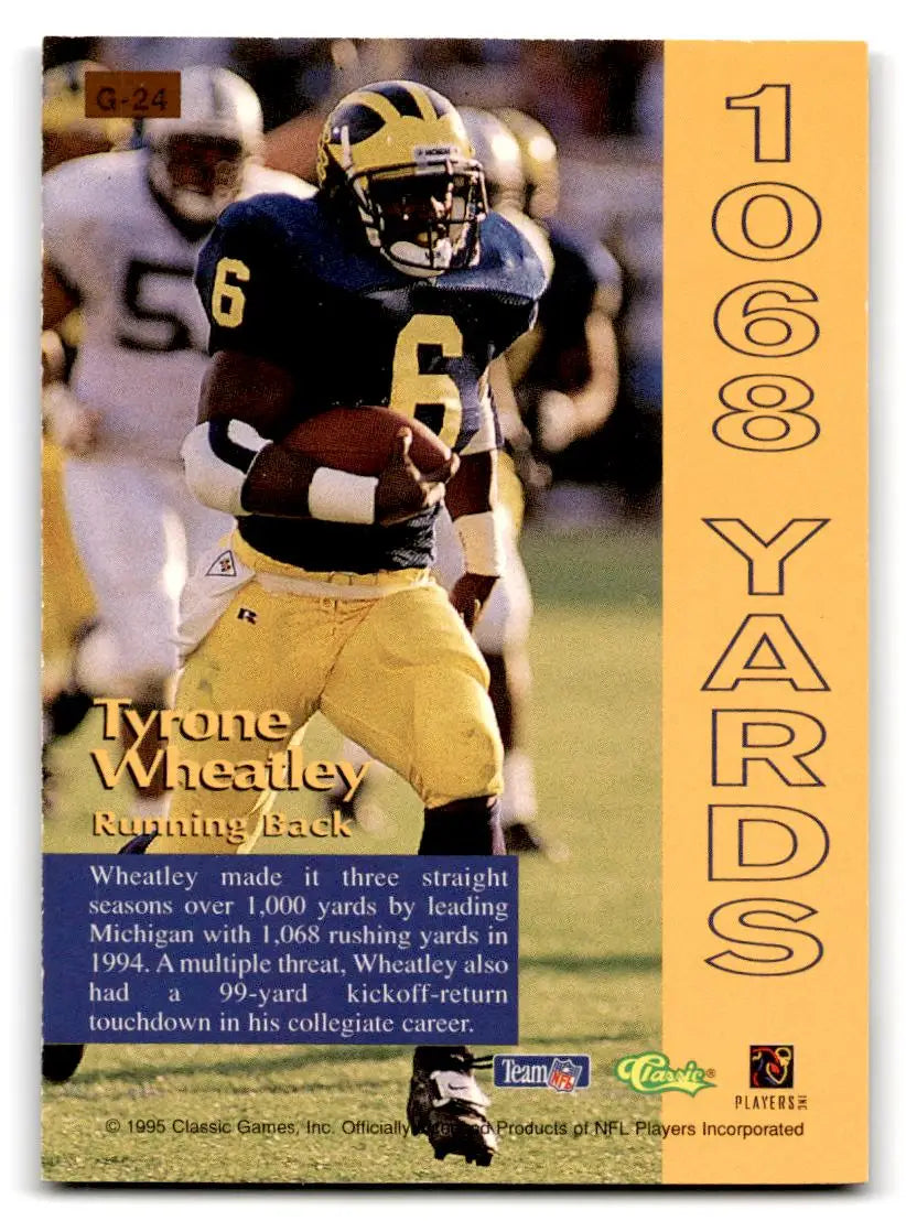1995 Pro Line #G-24 Tyrone Wheatley Grand Gainers - Football Card Single