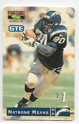 1995 Pro Line Phone Cards $1 #17 Natrone Means NM-MT Chargers - Football Card Single