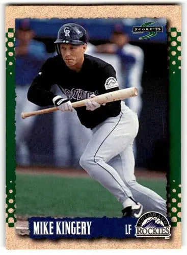 Original gloss 1995 Score Mike Kingery baseball card featuring Rockies collectible
