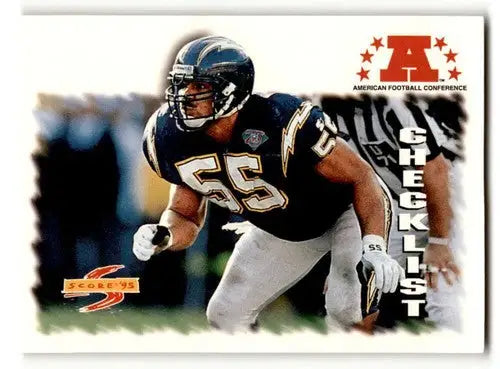 Original gloss 1995 Score Junior Seau San Diego Chargers football card display