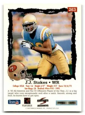 1995 Score #263 J.J. Stokes - Football Card Single