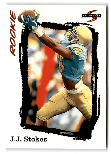 J.J. Stokes rookie 49ers football card with original gloss from 1995 Score product