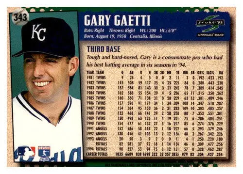 1995 Score #343 Gary Gaetti NM Near Mint Royals ID:44474 - Baseball Card Single