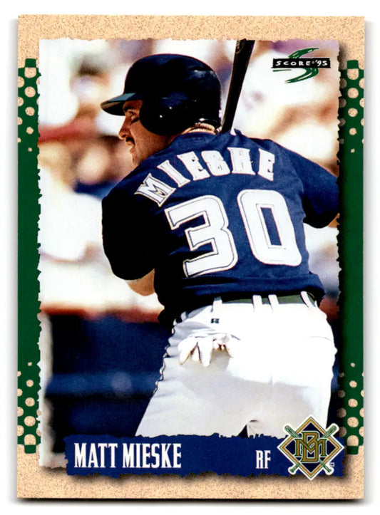 Original gloss Matt Mieske baseball card from 1995 Score #402 featuring excellent Brewers team