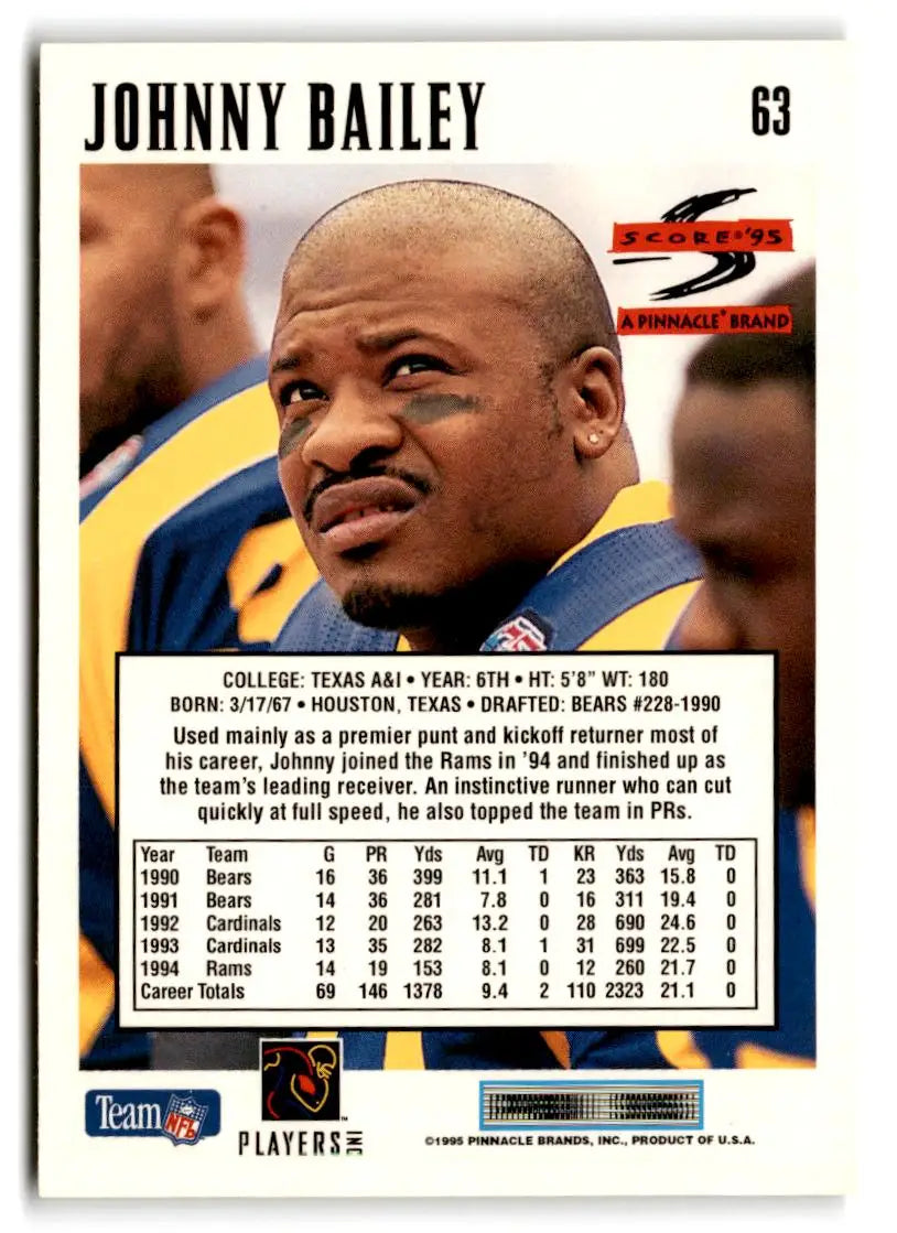 1995 Score #63 Johnny Bailey - Football Card Single