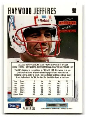 1975 Score Haywood Jeffires football card featuring Haywood Jeffires football player