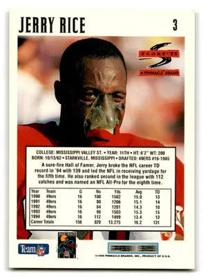 1995 Score Football Jerry Rice #3 San Francisco 49ers - Football Card Single