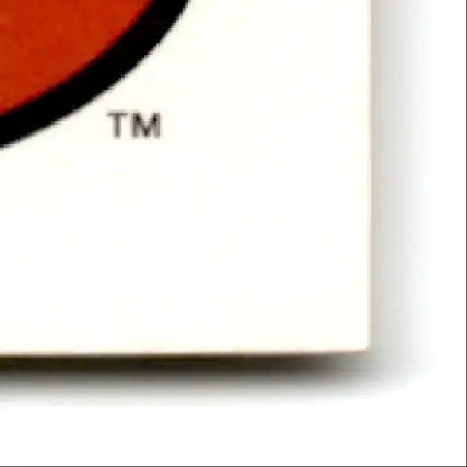Corner of a white Score Football Jerry Rice with orange design and TM symbol