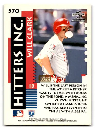 Will Clark baseball card from 1995 Score Gold Rush series, excellent condition