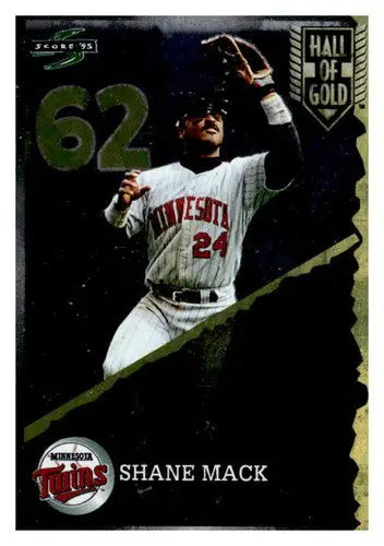 Original gloss 1995 Score Hall of Gold Shane Mack baseball card featuring Shane Mack Twins