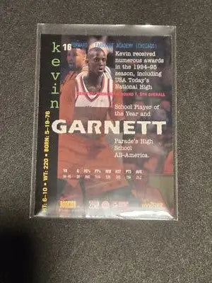 1995 Signature Rookies Fame and Fortune #16 Kevin Garnett - Basketball Card Single