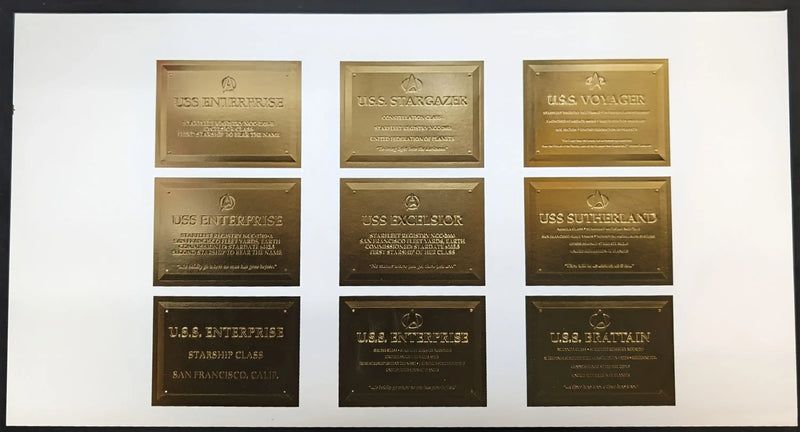 1995 Skybox 30 Years of Star Trek Phase One Ship Registry Plaques Uncut Sheet - Entertainment Memorabilia