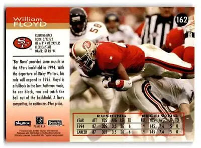 William Floyd 1995 SkyBox Impact trading card featuring the NFL star
