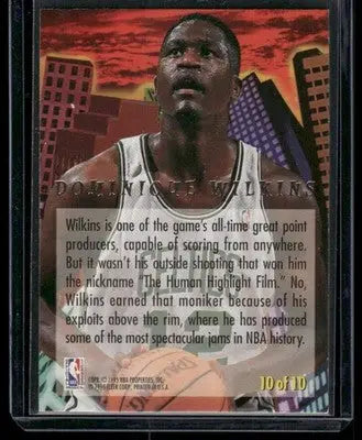 1995 SkyBox Jam City Dominique Wilkins #10 of 10 Basketball - Basketball Card Single