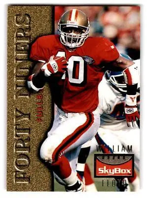 William Floyd trading card from 1995 SkyBox Premium #117 showcasing player highlights