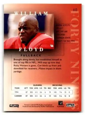 1995 SkyBox Premium #117 William Floyd - Football Card Single