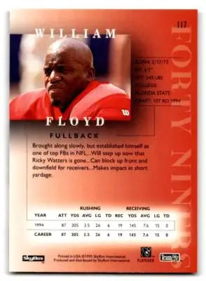 1995 SkyBox Premium #117 William Floyd - Football Card Single
