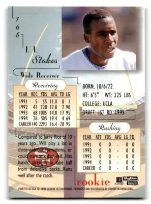 1995 SkyBox Premium #168 J.J. Stokes - Football Card Single