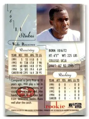 1995 SkyBox Premium #168 J.J. Stokes - Football Card Single