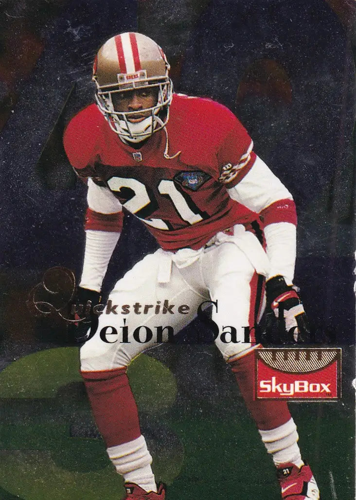 1995 SKYBOX #Q7 DEION SANDERS QUICKSTRIKE- SAN FRANCISCO 49ERS