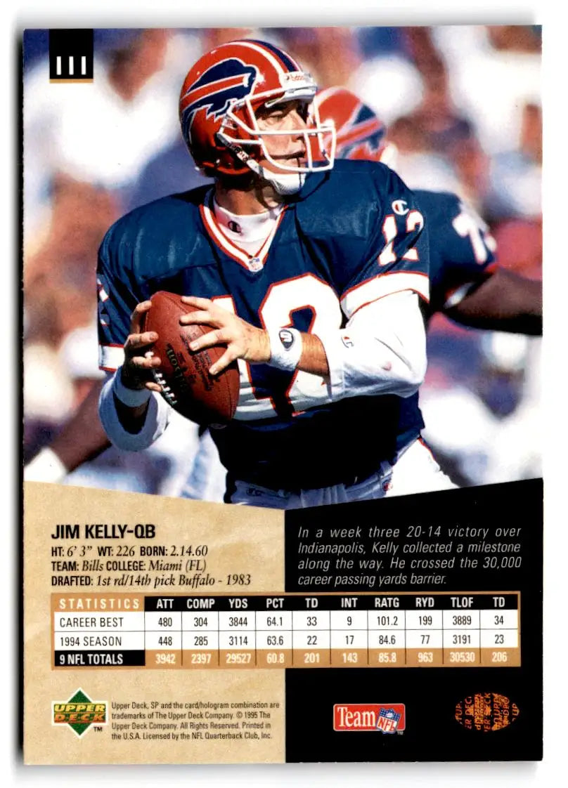 1995 SP #111 Jim Kelly - Football Card Single
