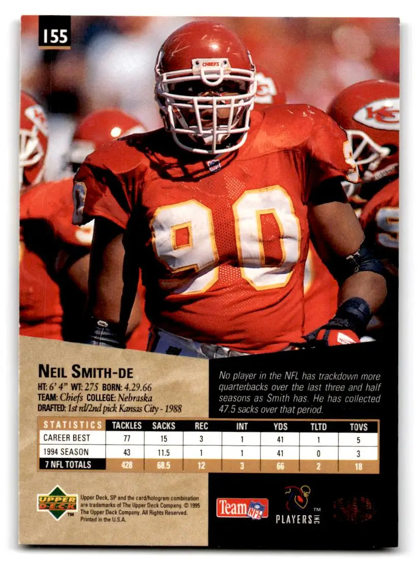 1995 SP #155 Neil Smith - Football Card Single