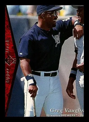 Greg Vaughn baseball card with original gloss from 1995 SP #165 NM-MT Brewers