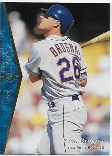 Baseball card of Rico Brogna with original gloss, 1995 SP #79 Mets collectible