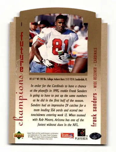 1995 SP Championship #1 Frank Sanders Arizona Cardinals Football Car ID:62938 - Football Card Single