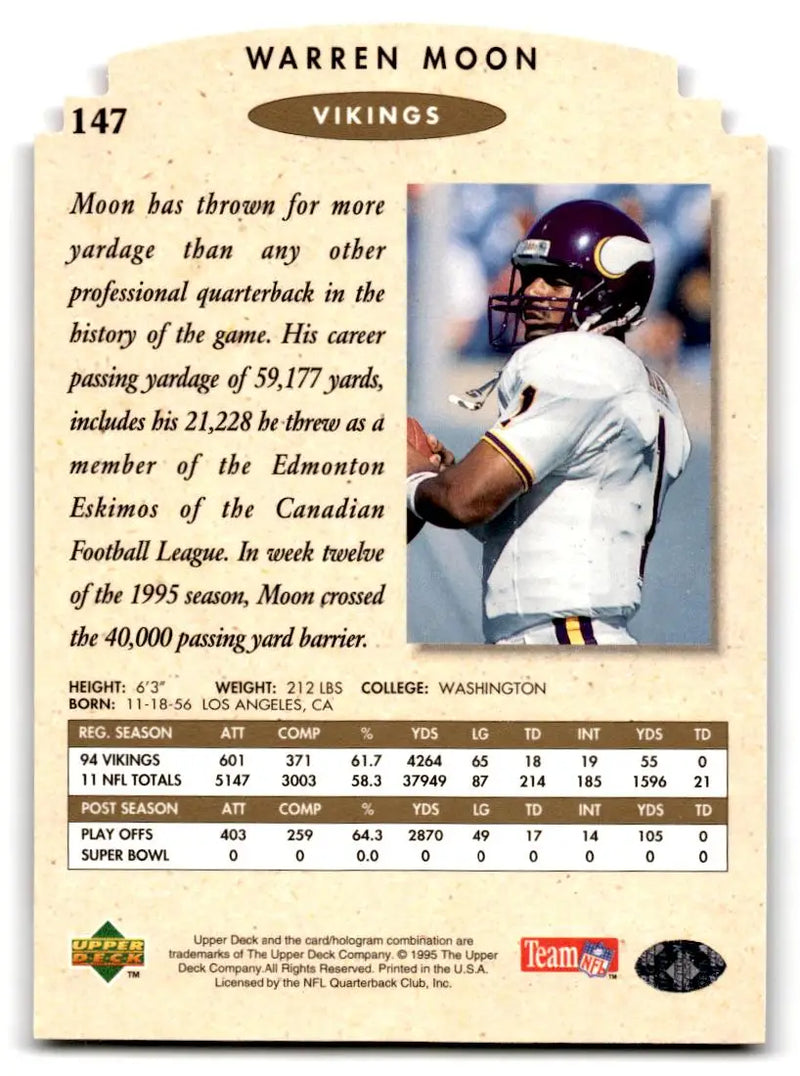 1995 SP Championship #147 Warren Moon Die Cuts - Football Card Single