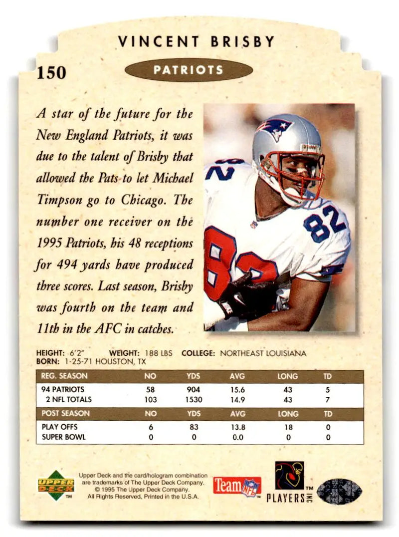 1995 SP Championship #150 Vincent Brisby Die Cuts - Football Card Single