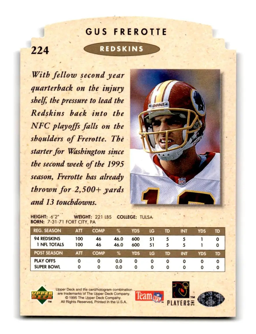1995 SP Championship #224 Gus Frerotte Die Cuts - Football Card Single