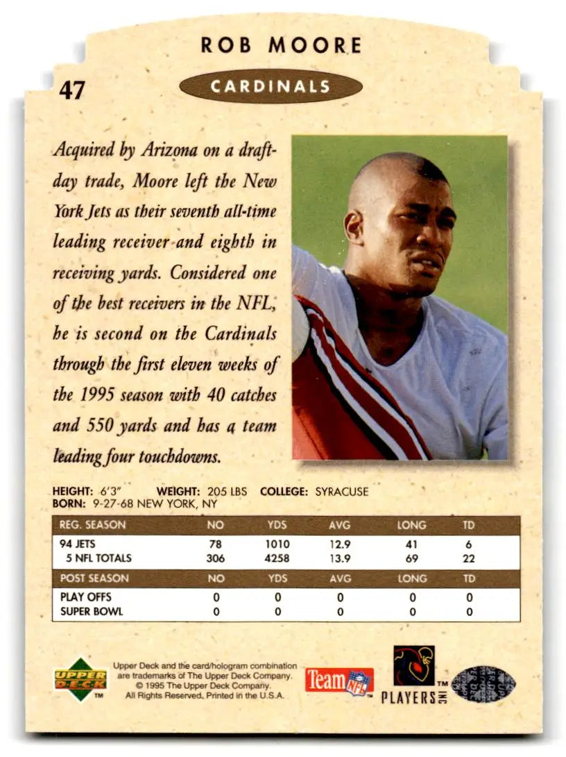 1995 SP Championship #47 Rob Moore Die Cuts - Football Card Single
