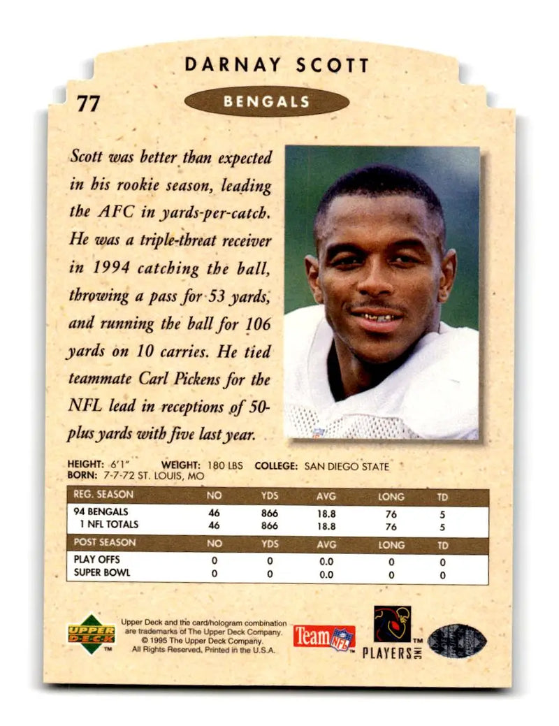 1995 SP Championship #77 Darnay Scott Die Cuts - Football Card Single