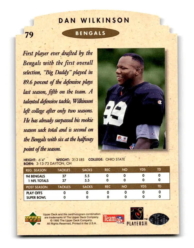 1995 SP Championship #79 Dan Wilkinson Die Cuts - Football Card Single