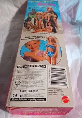 1995 Sparkle Beach Barbie Doll Long Blonde Hair Mattel #13132 NRFB New In Box - Collectibles