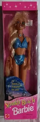 1995 Sparkle Beach Barbie Doll Long Blonde Hair Mattel #13132 NRFB New In Box - Collectibles