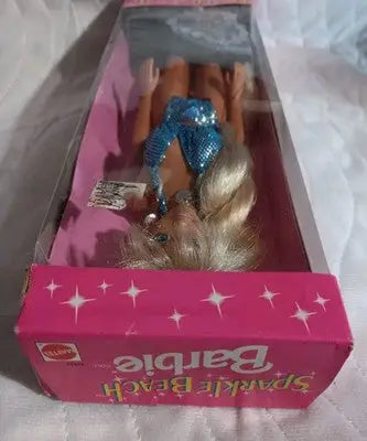 1995 Sparkle Beach Barbie Doll Long Blonde Hair Mattel #13132 NRFB New In Box - Collectibles