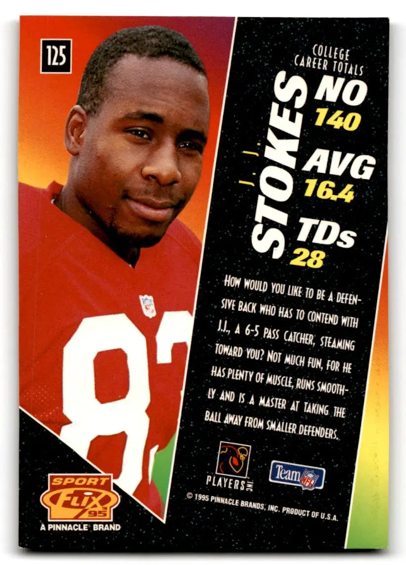 1995 Sportflix #125 J.J. Stokes - Football Card Single