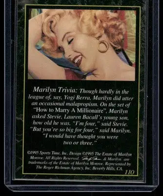1995 Sports Time Marilyn Monroe Marilyn Monroe #110 - Non-Sports Card Single