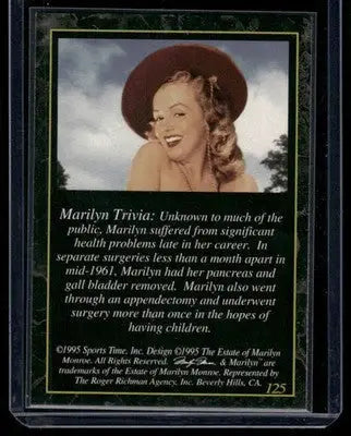 1995 Sports Time Marilyn Monroe #125 - Non-Sports Card Single