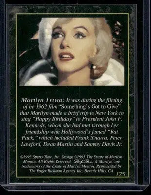 1995 Sports Time Marilyn Monroe #175 - Non-Sports Card Single