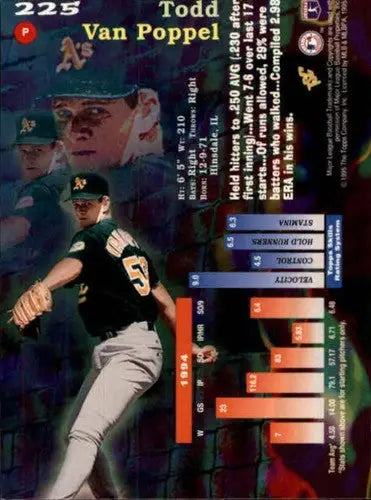 Original gloss Todd Van Poppel baseball card from 1995 Stadium Club #225
