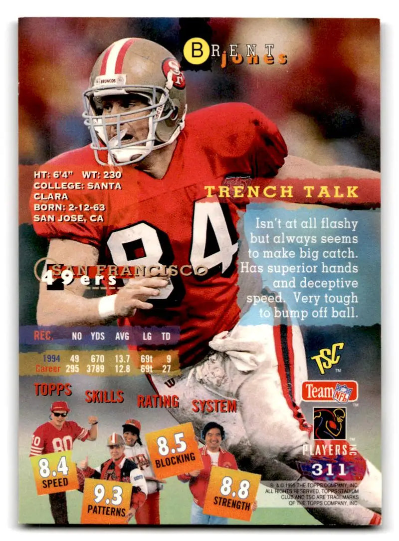 1995 Stadium Club #311 Brent Jones - Football Card Single
