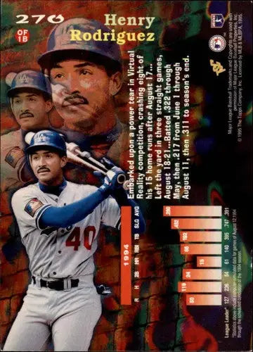 1995 Stadium Club Virtual Reality #270 Henry Rodriguez NM-MT Dodgers - Baseball Card Single