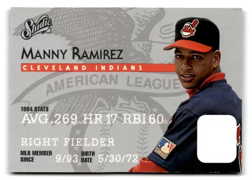 1995 Studio #32 Manny Ramirez NM-MT Indians ID:81236 - Baseball Card Single