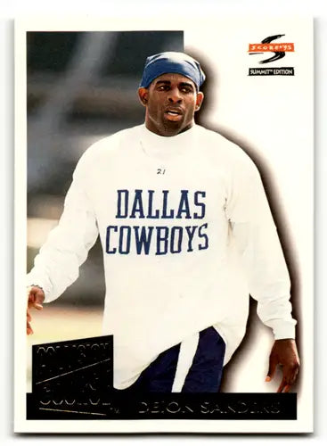 Original gloss Deion Sanders football card from 1995 Summit Cowboys collection