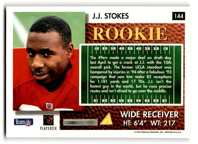 1995 Summit #144 J.J. Stokes - Football Card Single