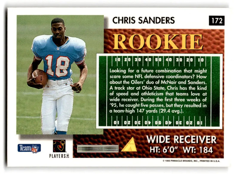 1995 Summit #172 Chris Sanders - Football Card Single